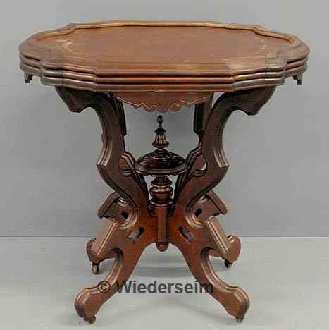 Appraisal: Victorian walnut occasional table h top x