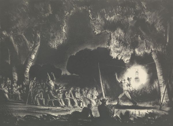 Appraisal: PETER HURD AMERICAN - x plate Sermon from Revelations Lithograph