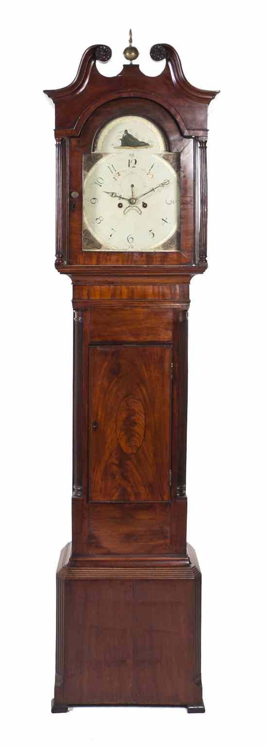 Appraisal: An English Mahogany Tall Case Clock having a swan neck