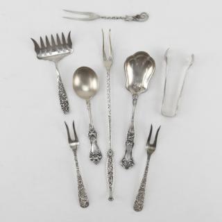 Appraisal: Lot of Eight Sterling Silver Serving Pieces Lot of Eight