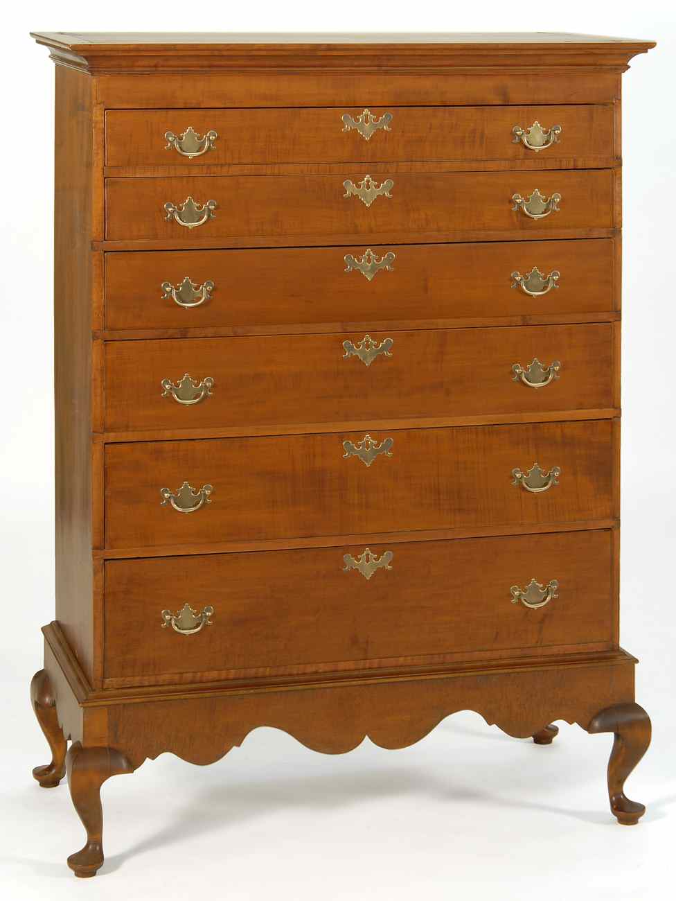 Appraisal: ANTIQUE QUEEN ANNE TALL CHEST ON STAND Second Half of