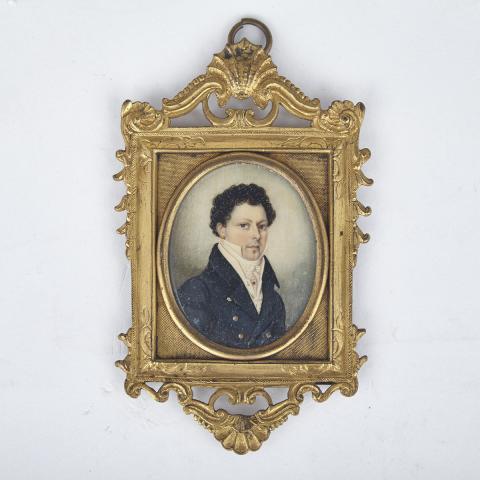 Appraisal: Swiss School Portrait Miniature of Georg Hankart early th century