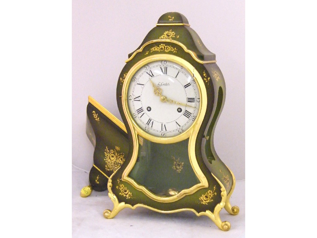 Appraisal: Contemporary Continental two train bracket clock the cream dial signed