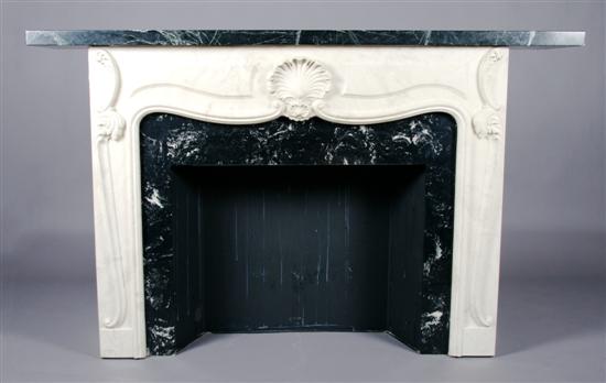 Appraisal: A Louis XV Style Marble Fireplace Height x width x