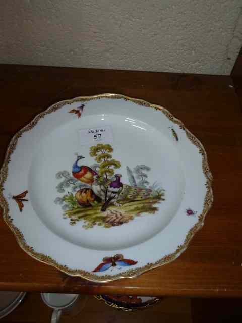 Appraisal: A MEISSEN CABINET PLATE decorated with birds and with insects