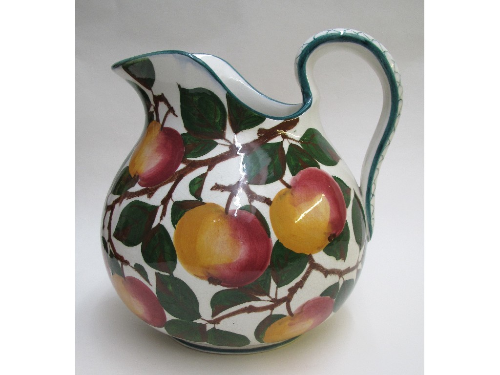 Appraisal: A Wemyss ewer decorated with apples and with scale design