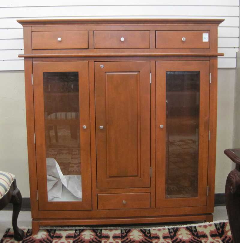 Appraisal: MODERN CRAFTSMAN STYLE CHINA DISPLAY AND WINE CABINET made in