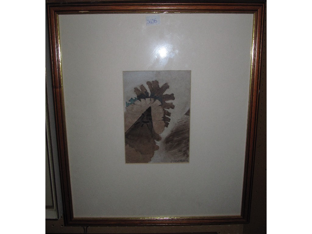 Appraisal: JEAN NOTTON Watercolour pastel 'Shadow Cone' signed recto and labelled