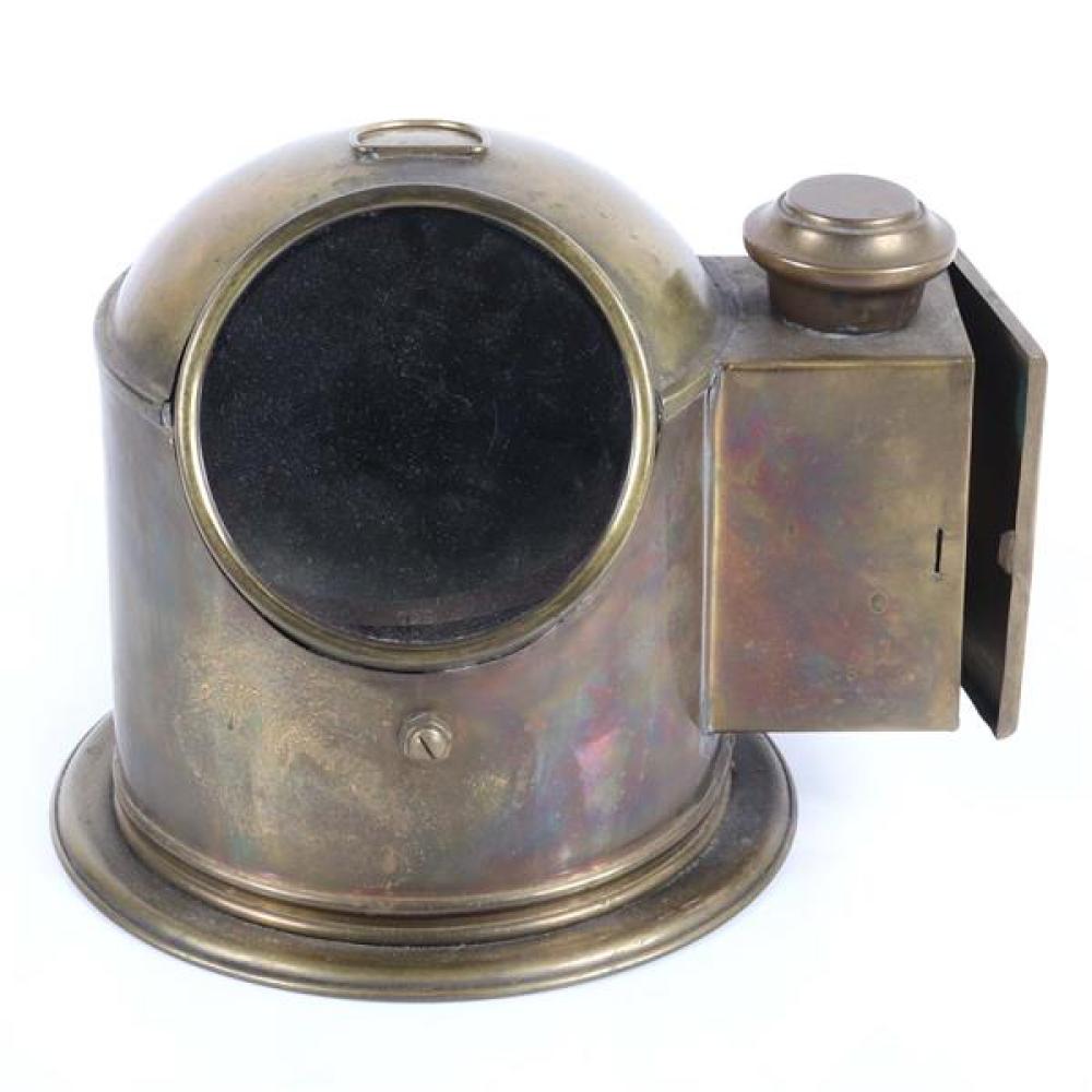 Appraisal: MARITIME BRASS LIFEBOAT BINNACLE COMPASS Maritime brass lifeboat binnacle compass