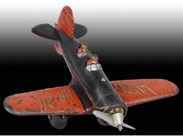 Appraisal: Cast Iron Hubley Lindy Sirius Airplane Toy Description Painted red