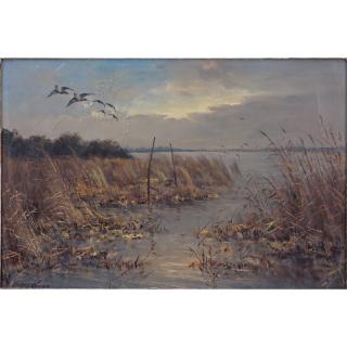 Appraisal: D Akkerman Dutch th C Oil on canvas Dutch Marsh