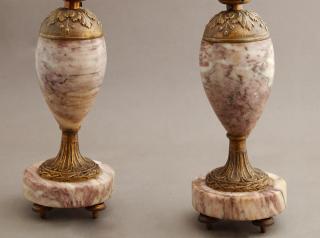 Appraisal: Pair of French Gilt Metal and Marble Boudoir Lamps Pair