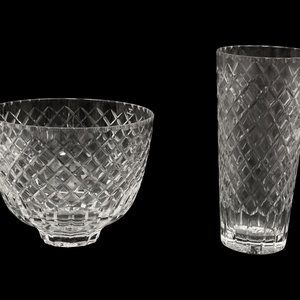 Appraisal: A Cartier Cut Glass Tall Vase and a Wine Cooler