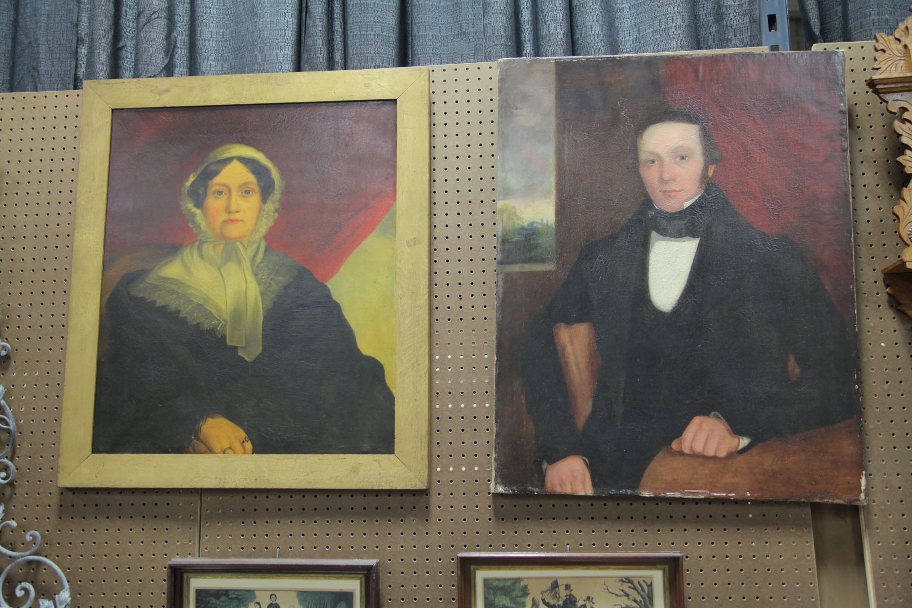 Appraisal: TWO PORTRAITS American late th century oil on canvas A