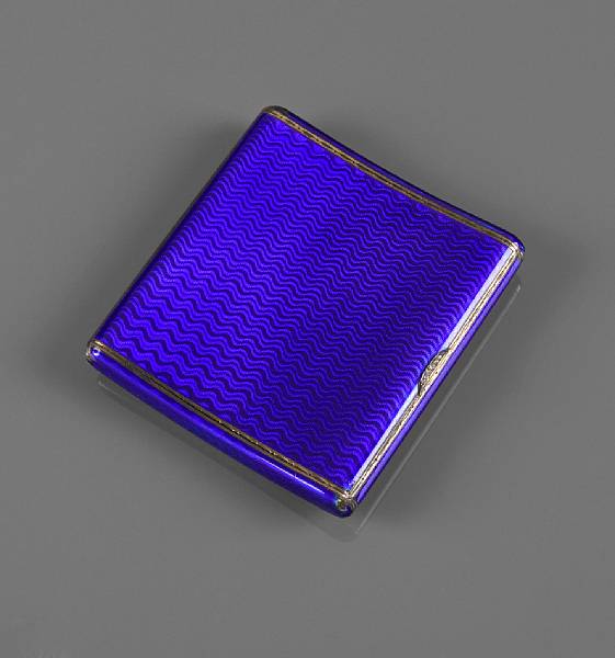 Appraisal: A Russian cobalt blue enamel and silver gilt cigarette case