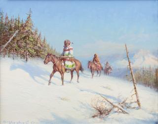 Appraisal: Along the Timberline by Olaf Wieghorst Olaf Wieghorst - Along