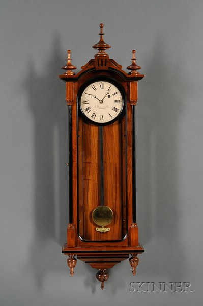 Appraisal: Miniature Walnut Reproduction E Howard No Wall Clock by Foster