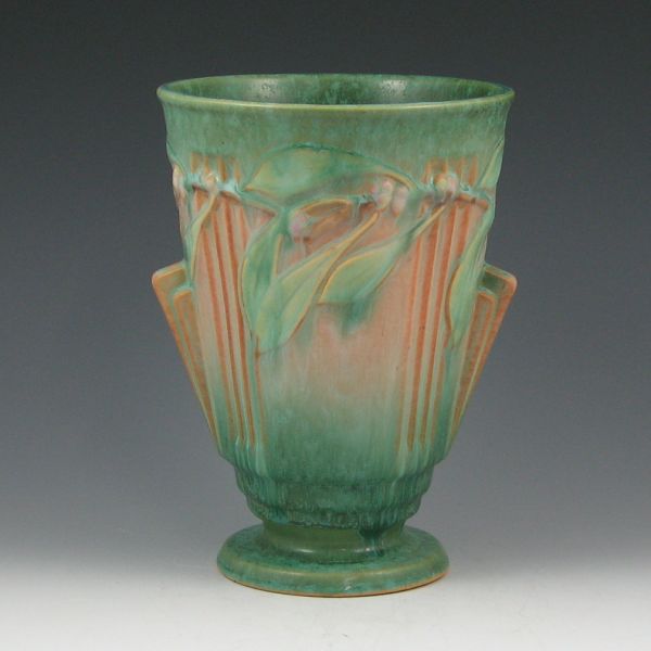 Appraisal: Roseville Laurel - vase in green with brown and pink