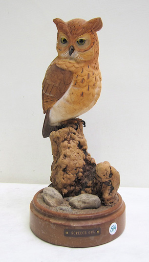 Appraisal: CHARLES BECKENDORF WOOD SCULPTURE Houston TX th century Screech Owl