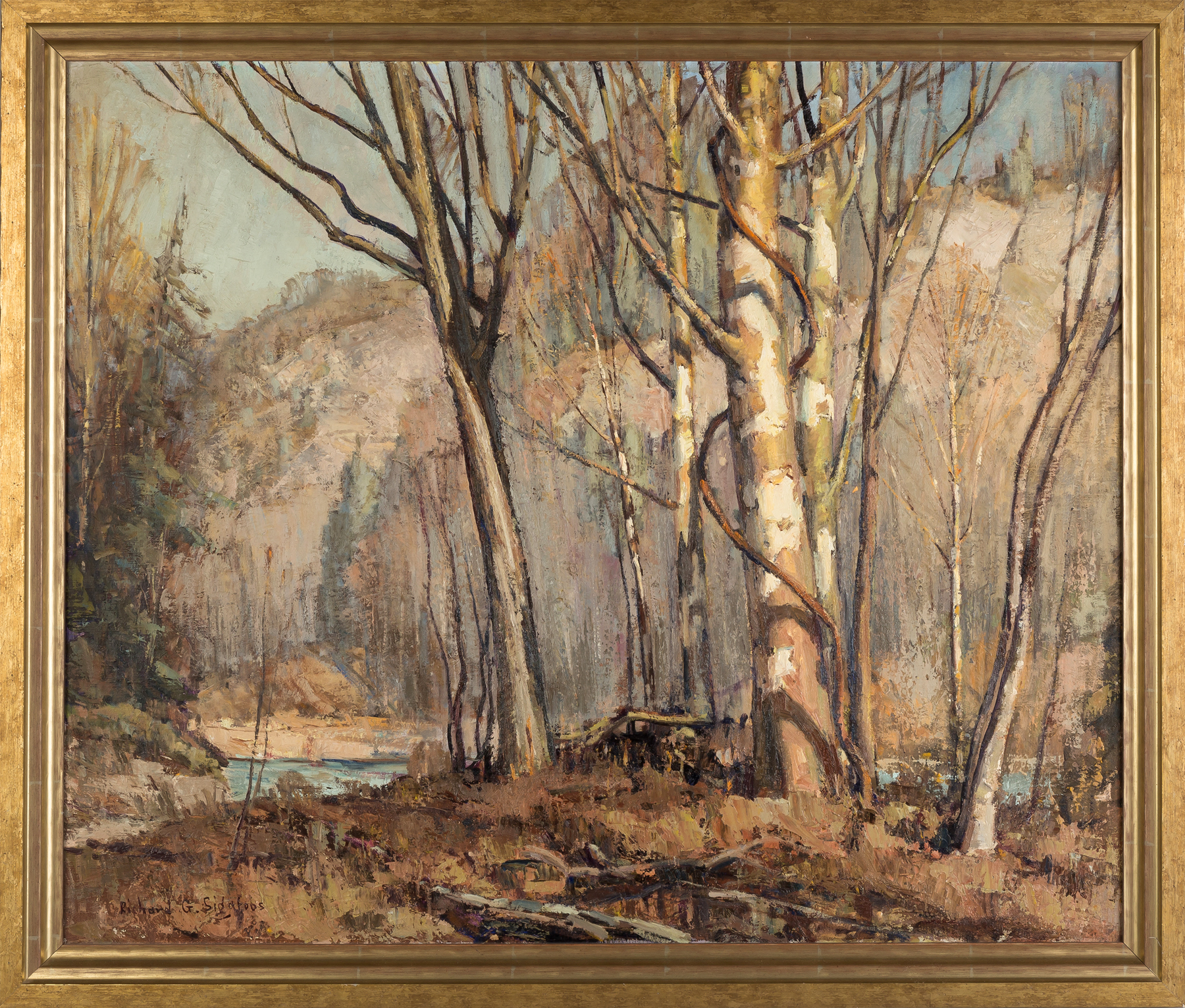 Appraisal: Richard Sigafoos th Century The Sycamores Signed lower left Richard