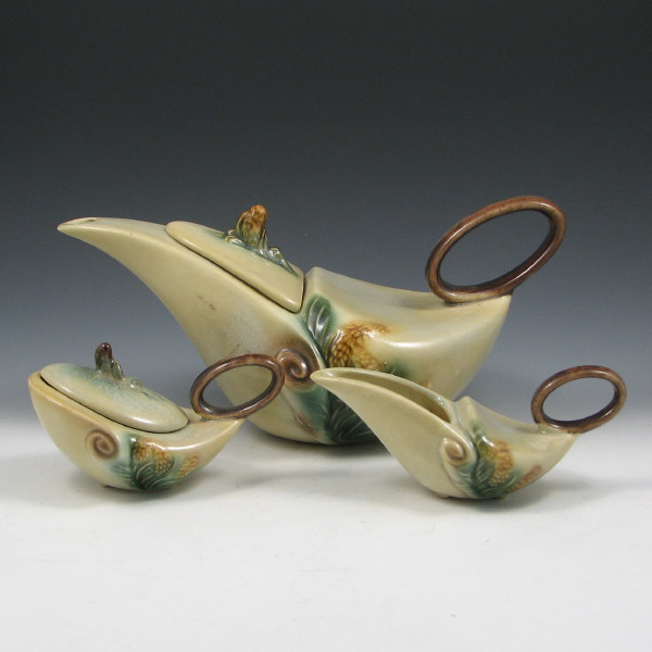 Appraisal: Hull Parchment Pine Tea Set - Mint Hull Parchment Pine