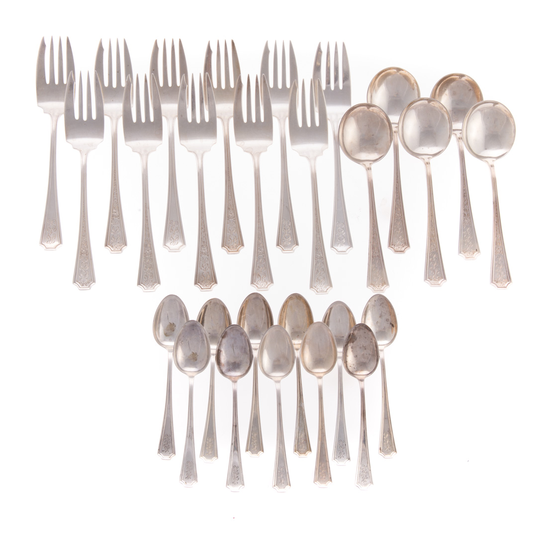 Appraisal: Wm Durgin Fairfax sterling -pc flatware comprising salad forks bouillon