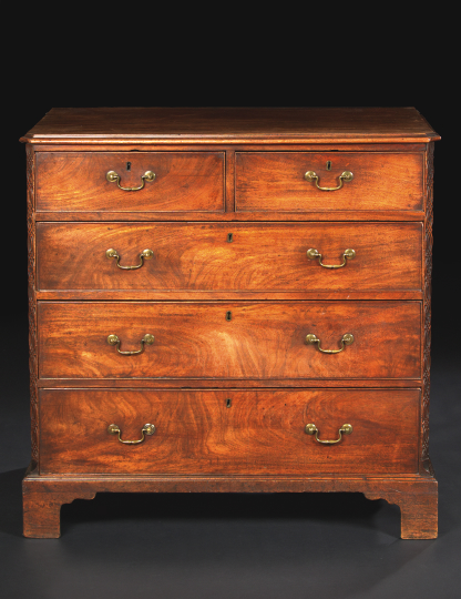 Appraisal: George III-Style Mahogany Chest late th century the rectangular top