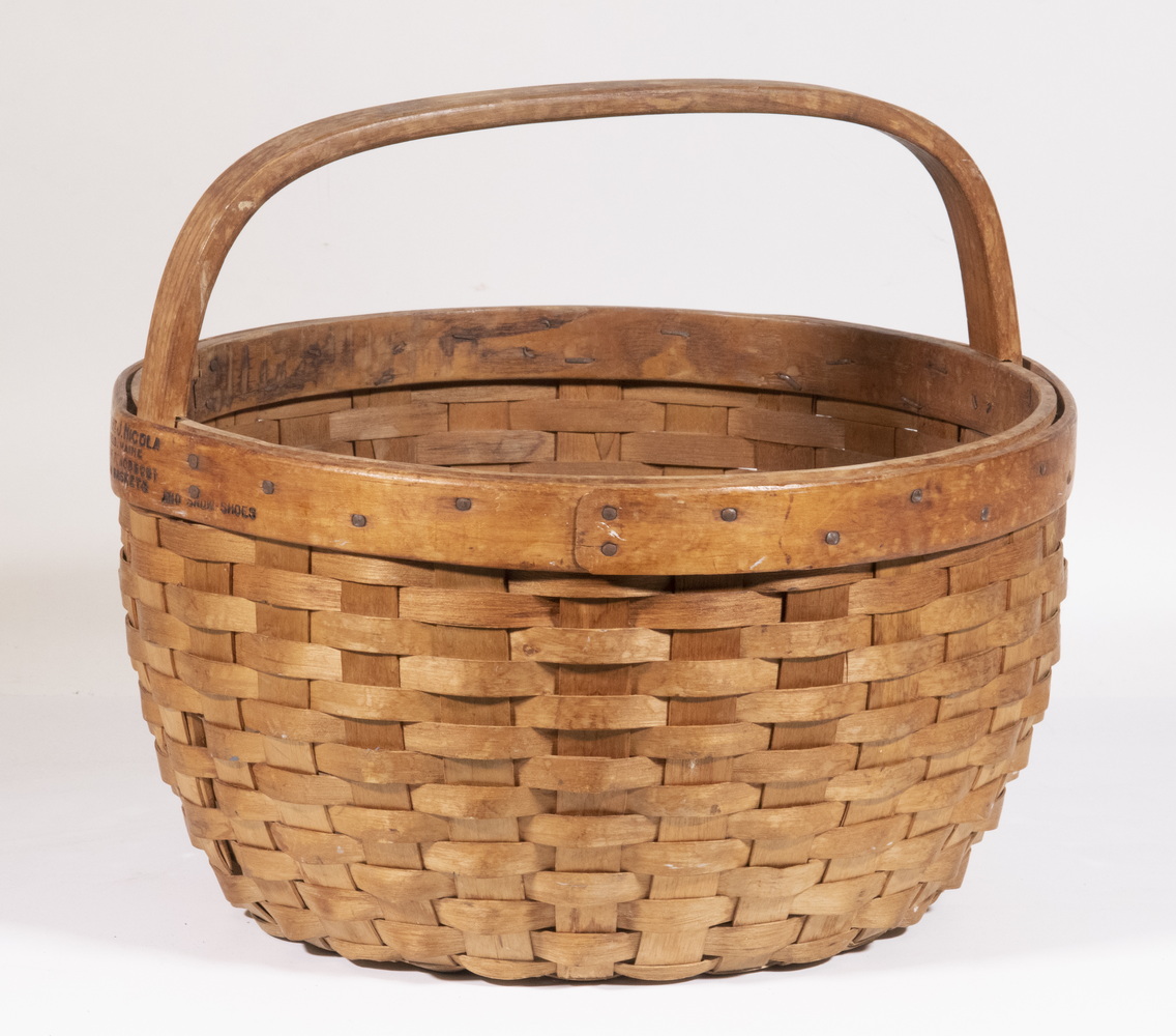 Appraisal: PENOBSCOT BASKET BY ALBERT J NICOLA Vintage Hand Crafted Fixed