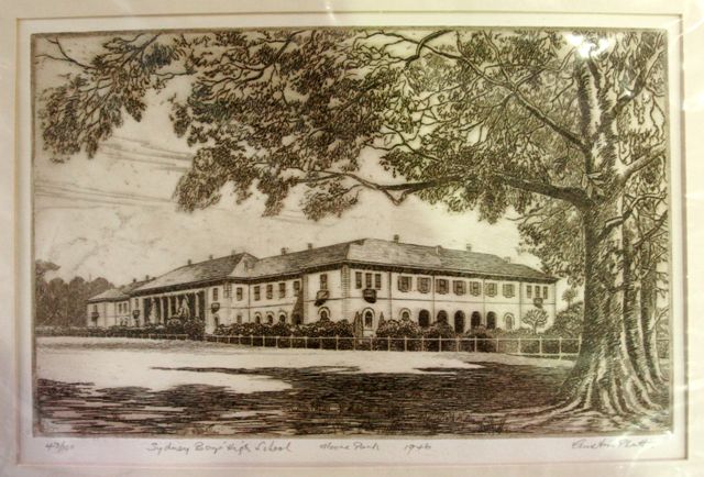 Appraisal: Austin Platt Sydney Boys High School Moore Park etching signed