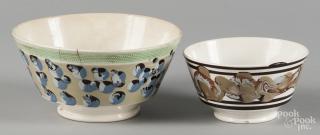 Appraisal: Two mocha bowls th c '' h '' dia and