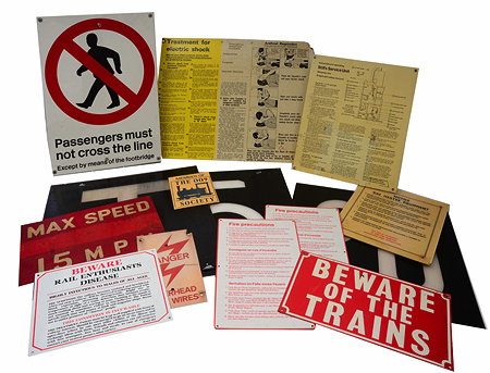 Appraisal: A QUANTITY OF RAILWAY RELATED SIGNAGE to include three translucent