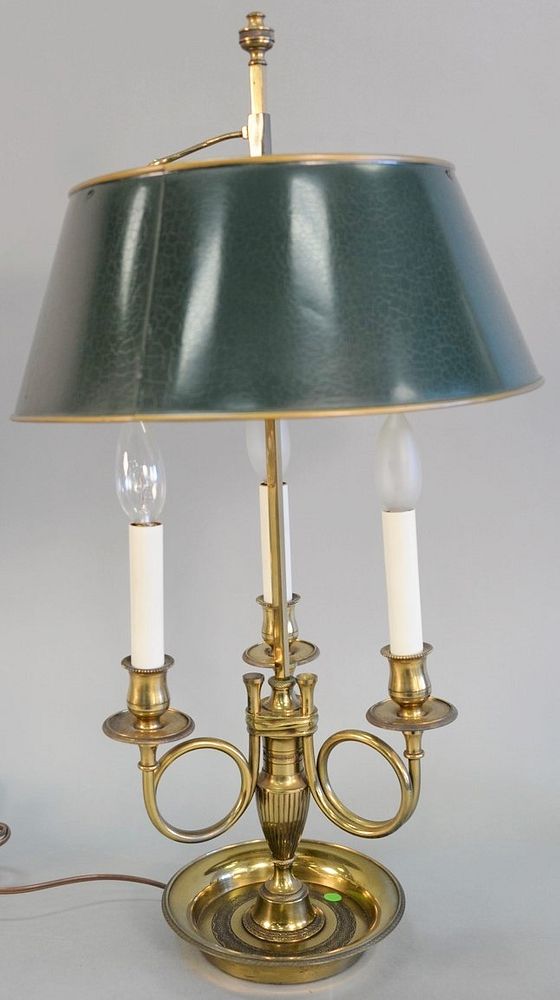 Appraisal: Bouillote table lamp with three lights and adjustable shade h