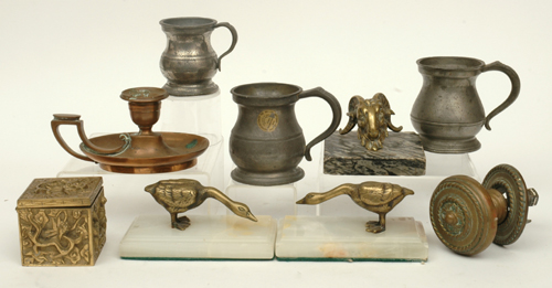 Appraisal: A COLLECTION OF VARIOUS OBJECTS Including a th century copper