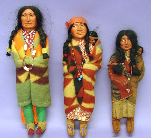 Appraisal: Skookum Indian dolls female doll with a baby on shoulder