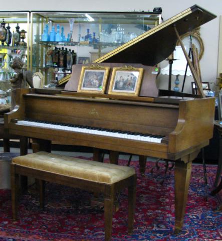 Appraisal: Conn ' grand piano with bench fruitwood case circa 's