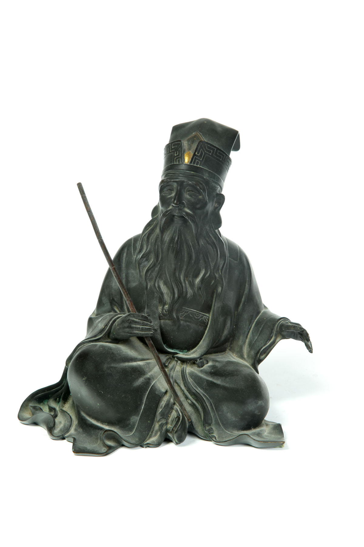 Appraisal: BRONZE FIGURE OF A MONK China early th century cast