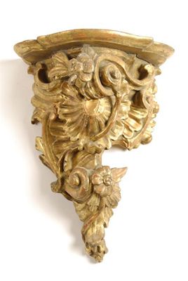 Appraisal: A th century carved giltwood and gesso wall bracket of