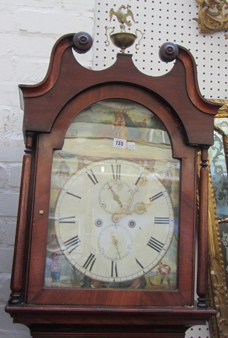 Appraisal: A th century Scottish mahogany eight day longcase clock the