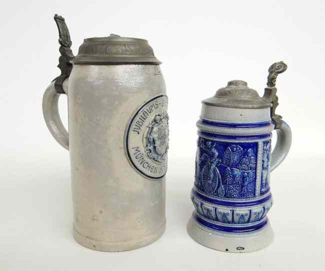 Appraisal: Lot German Stein ''JUBILAUMS-BUNDESTAG MUNCHEN - JULI'' Blue Glaze with