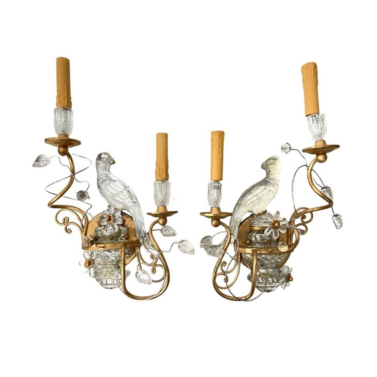 Appraisal: Bronze Gilt Painted Sconces Set of Pair of heavy bronze