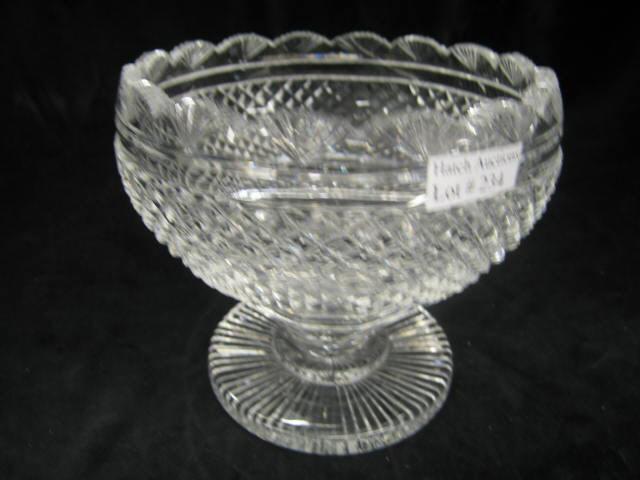 Appraisal: Cut Crystal Compote diamond fan pedestal base tall diameter