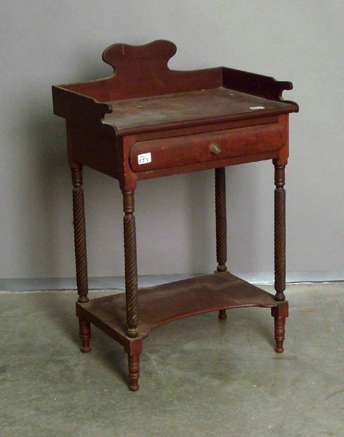 Appraisal: Pennsylvania Sheraton cherry wash stand th c h w