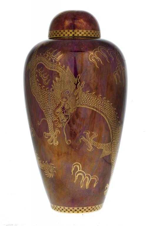 Appraisal: A WEDGWOOD DRAGON LUSTRE MALFREY POT AND COVER DESIGNED BY