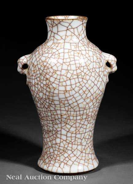 Appraisal: A Chinese Ge-Type Porcelain Vase th th c baluster body