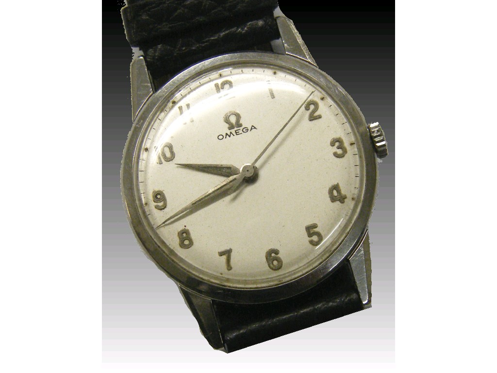 Appraisal: Omega s stainless steel gentleman's wristwatch the silvered dial with