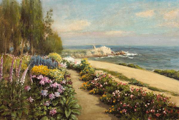 Appraisal: William Adam British - Flower Walk Lovers Point Pacific Grove