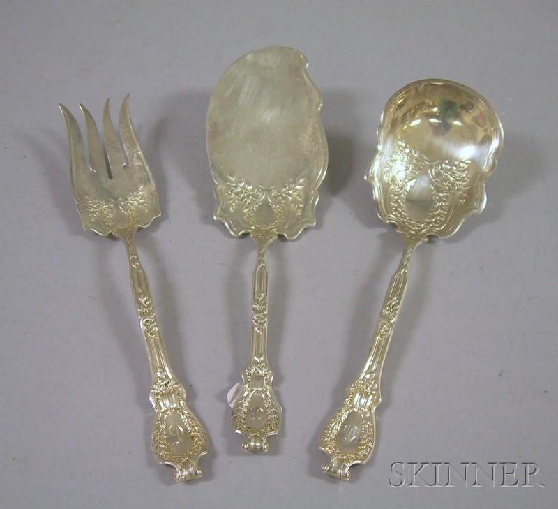 Appraisal: Three William B Durgin Company Sterling Silver Serving Pieces Du