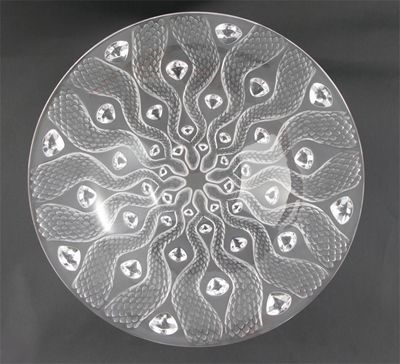 Appraisal: A modern Lalique frosted glass charger modelled in relief with