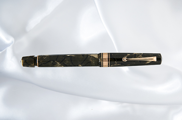 Appraisal: Omas Extra - Olive Marbleized Celluloid Collection fountain pen Example