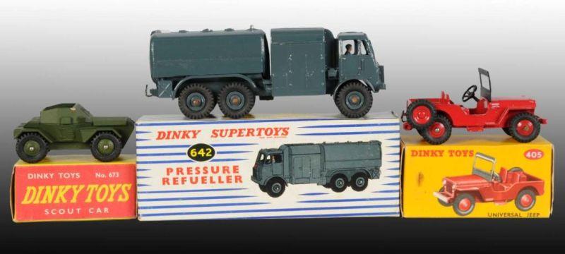 Appraisal: Lot of Dinky Toys Die-Cast Military Vehicles O B Description